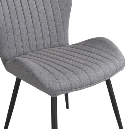 Dining Chairs Set of 2, Modern Dining Room Chairs Comfy Backrest Thick Upholstered Kitchen Chairs with Metal Legs,Gray.