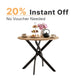 Round Wooden Grain Dining Table with Cross Leg Base