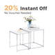 White Glass  Square Nesting Coffee Tables