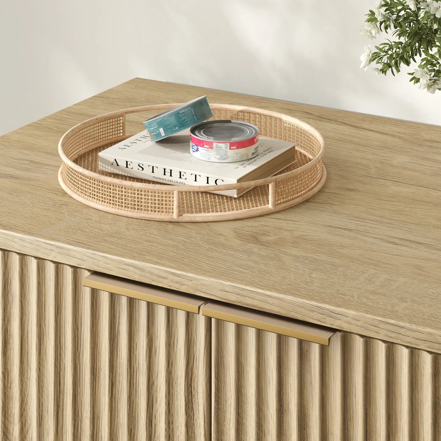 Hidden Cat Litter Box Cabinet with Storage, Natural Wood Look
