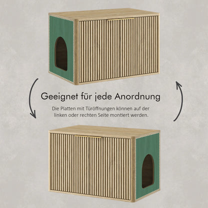 Hidden Cat Litter Box Cabinet with Storage, Natural Wood Look