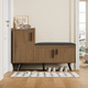 Modern Natural Shoe Storage Bench with 3 Doors, Adjustable Shelves, 100cm