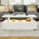 Modern White LED Coffee Table with Storage