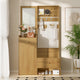Modern Compact Wardrobe with Mirror, Adjustable Shelves & Hooks, Storage Cabinet for Bedroom